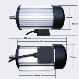 Moteur électrique triphasé CROSSFER 400 V – 5,2 kW avec interrupteur et kit flasque lame