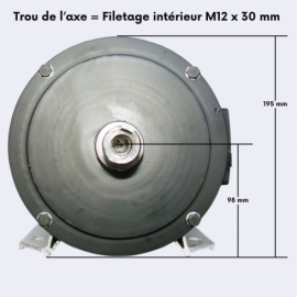 Moteur électrique triphasé CROSSFER 400 V – 5,2 kW avec interrupteur et kit flasque lame