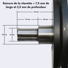 Moteur électrique triphasé CROSSFER 400 V – 5,2 kW avec interrupteur et kit flasque lame