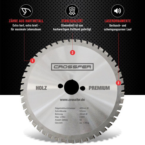 Lame de scie circulaire carbure HM-SB-HMCH150 – Ø 150 mm, 24 dents