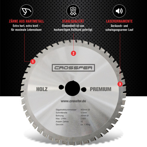 Lame de scie carbure universelle HM WSB-HMD240 (48 dents)