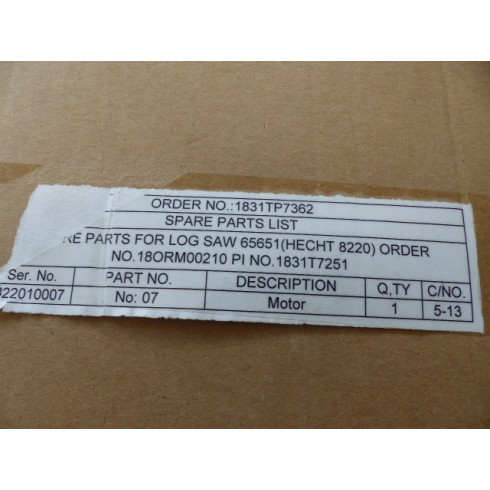 Moteur scie 2200 Watts 220V 2850T/min Hecht