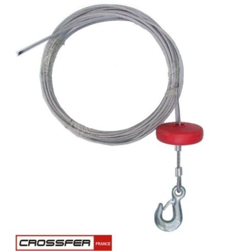 CABLE ACIER + CROCHET 4,5 MM 12M PALAN 300-600 KG