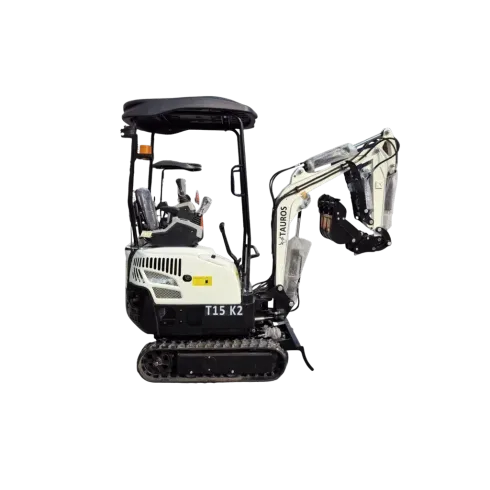 Mini-pelle Tauros T15 K3 – 1 500 kg – Kubota 10,2 kW – chenilles ajustables