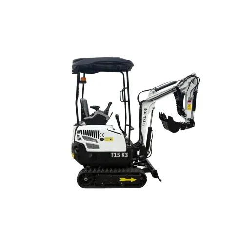 Mini-pelle Tauros T15 K3 – 1 500 kg – Kubota 10,2 kW – chenilles ajustables